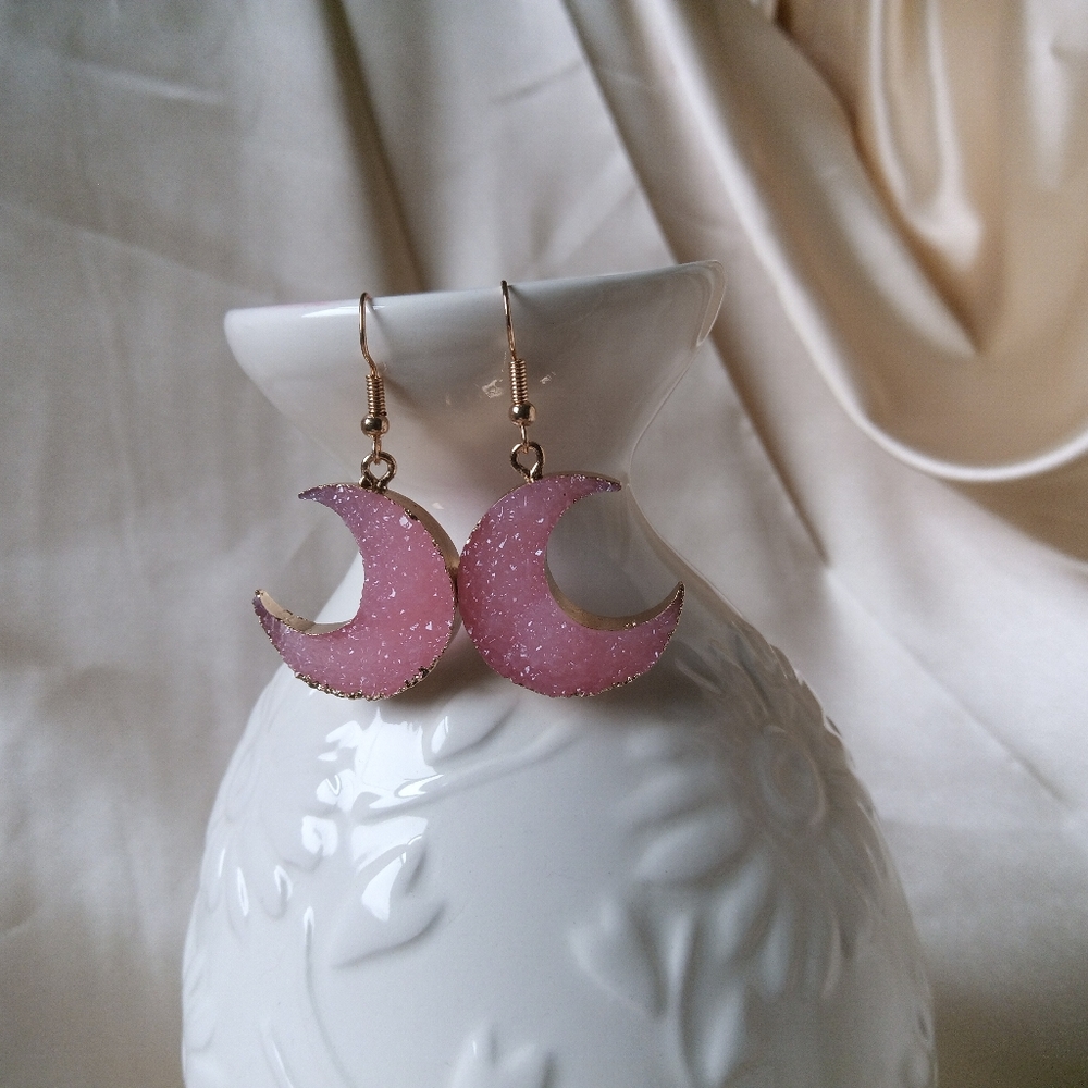 Resin crescent earrings